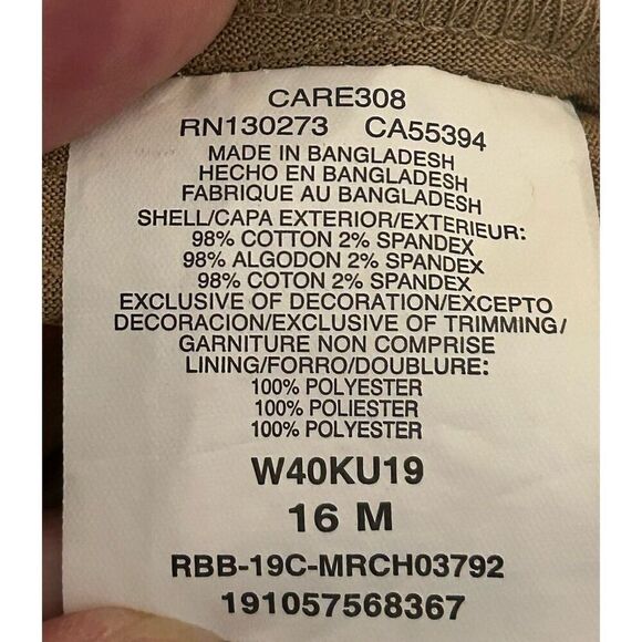 Riders By Lee Mid Rise Skirt W/ Built In Shorts Khaki Size 16M - Picture 5 of 6